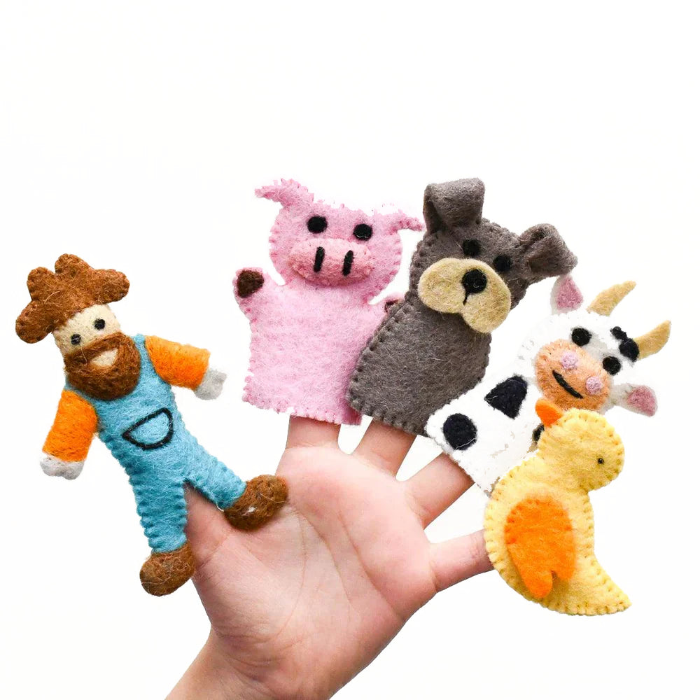 Tara Treasures Finger Puppet Set Old MacDonalds Farm