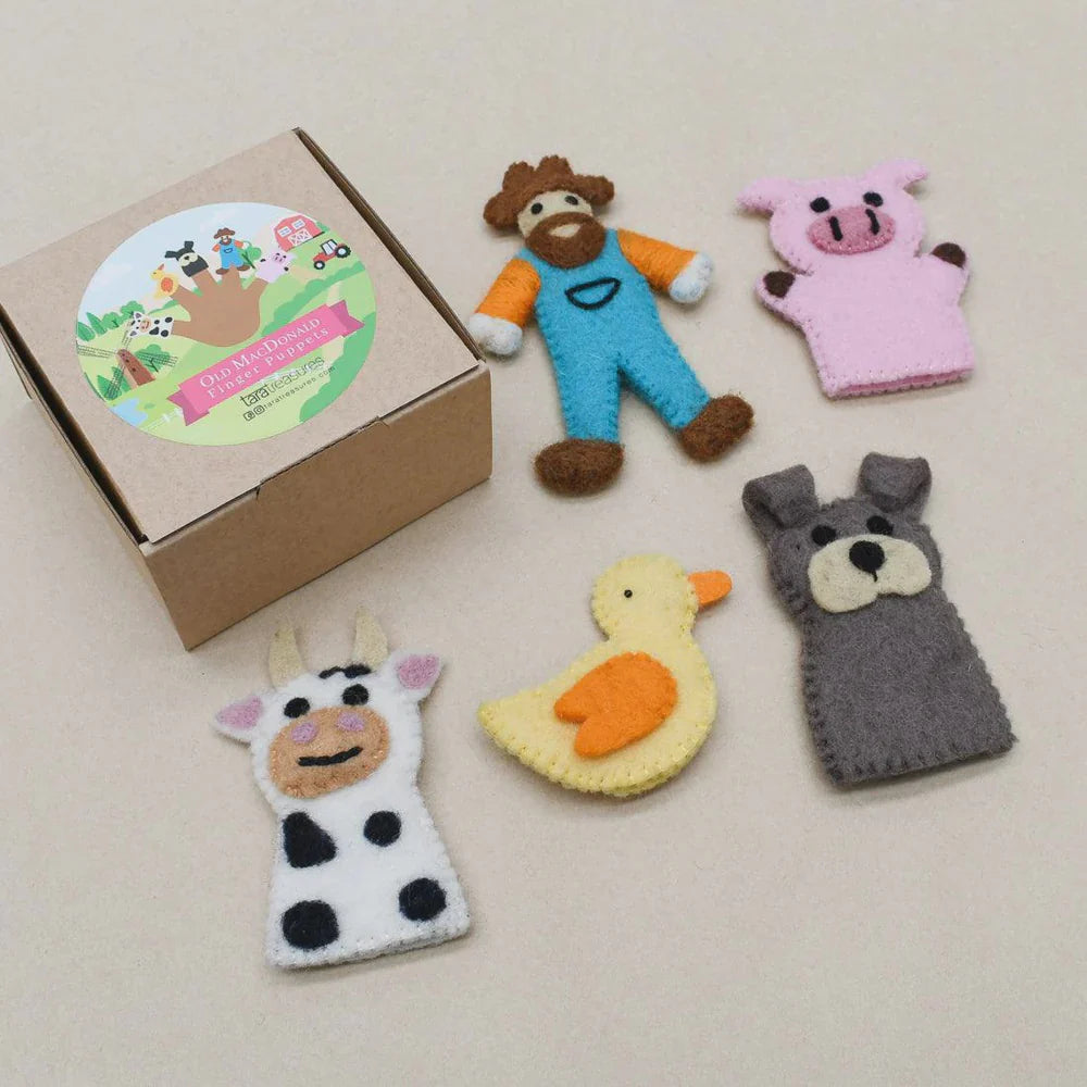 Tara Treasures Finger Puppet Set Old MacDonalds Farm