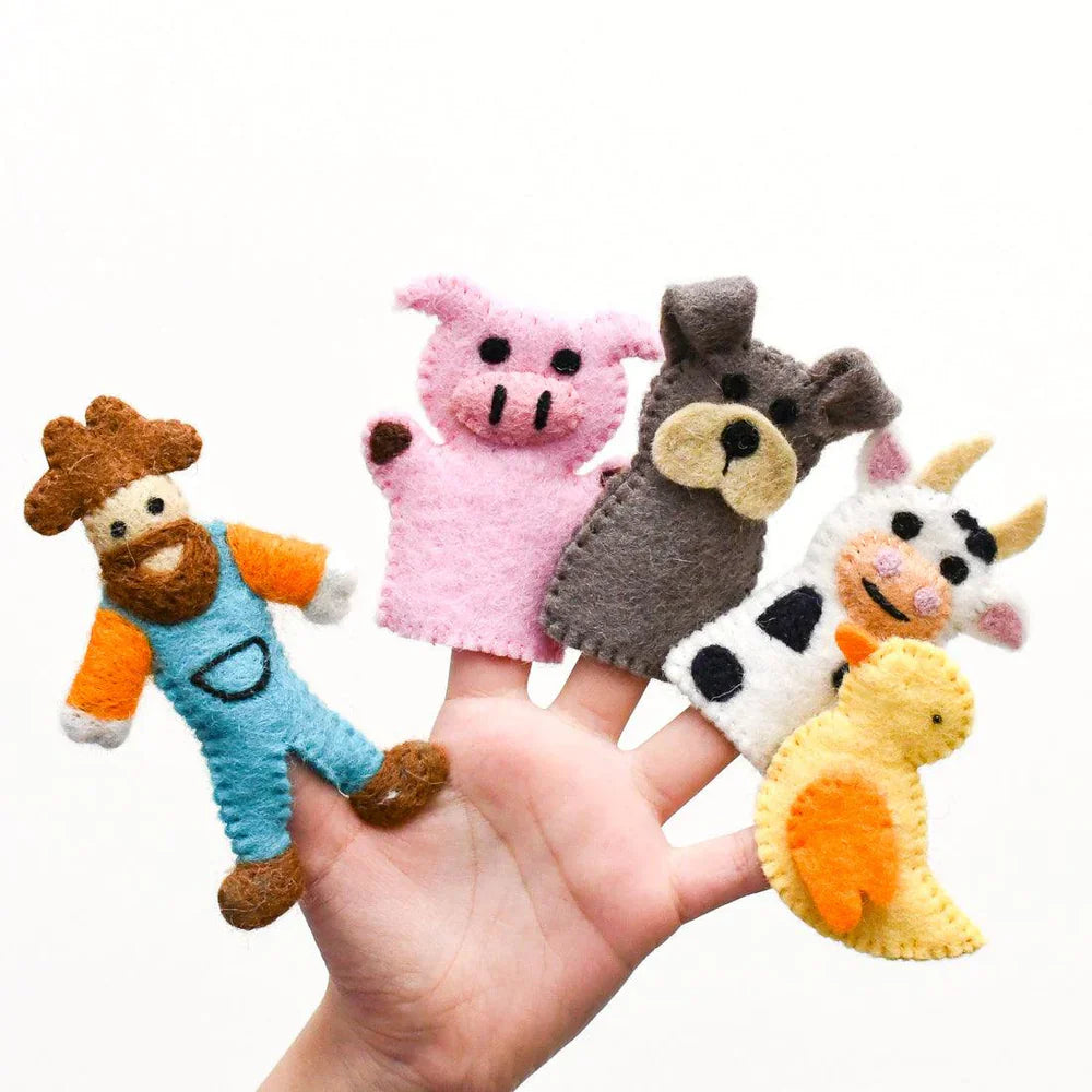 Tara Treasures Finger Puppet Set Old MacDonalds Farm