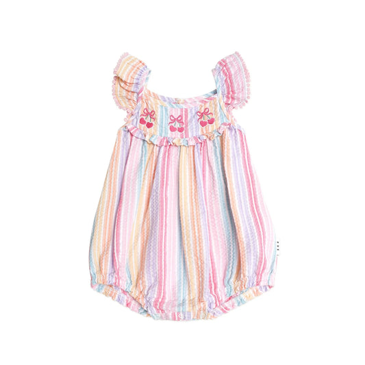 Hux Frill Playsuit Rainbow Stripe