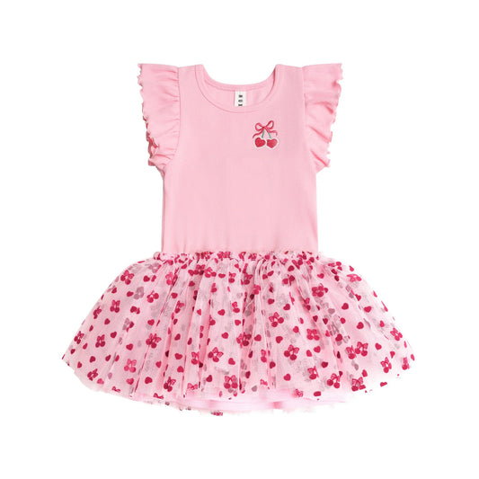 Huxbaby Dress Tulle Cherry Pie