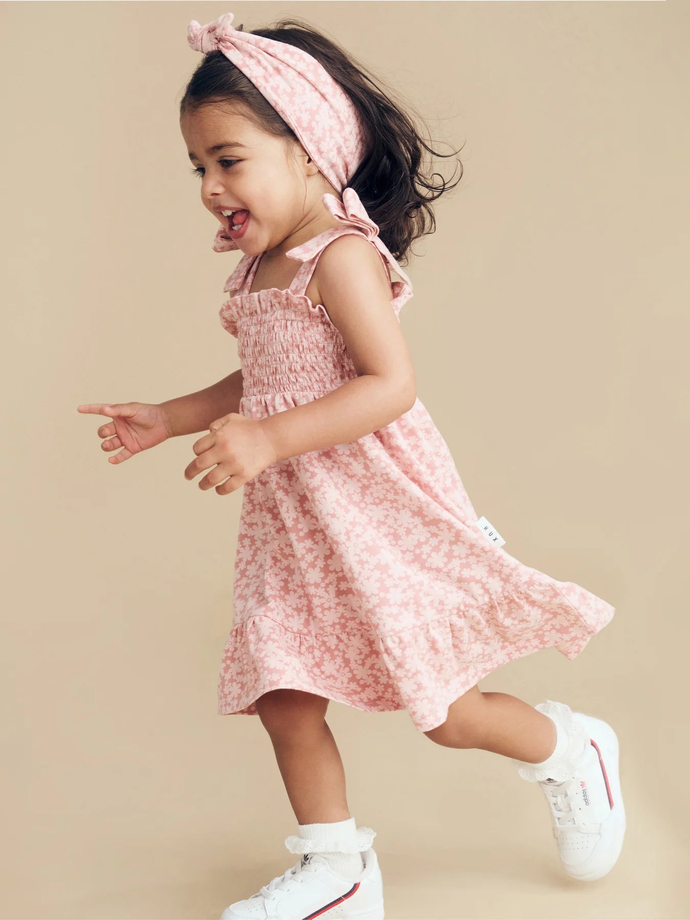 Huxbaby Shirred Dress Smile Floral