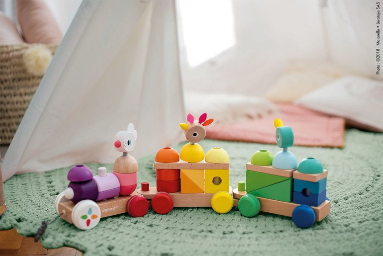 Janod Wooden Giant Multicolour Train