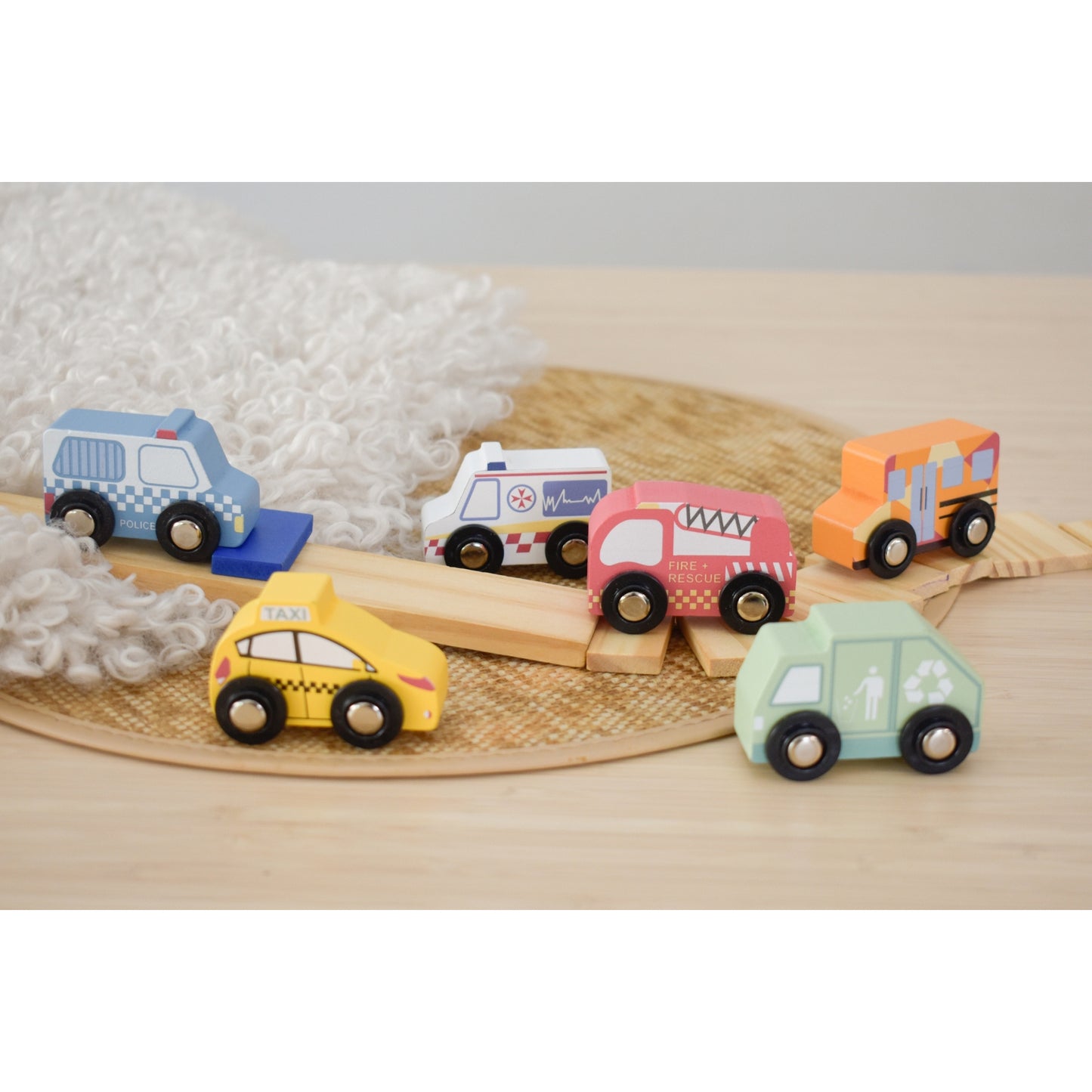 Kaper Kidz Wooden Emergency Vehicles Set