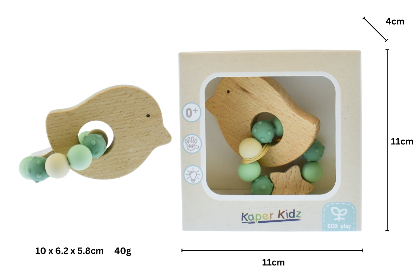 Kaper Kidz Ecobead Teether Bird