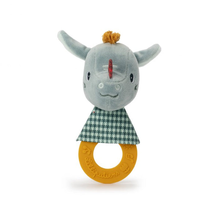 Plush toy with a yellow ring on a white background