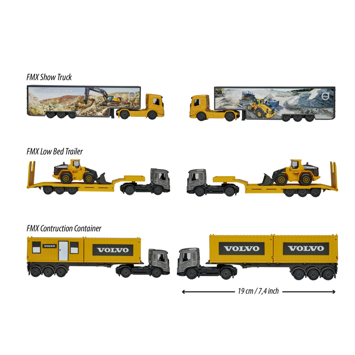 Majorette Volvo Transporter FMX Low Bed Trailer