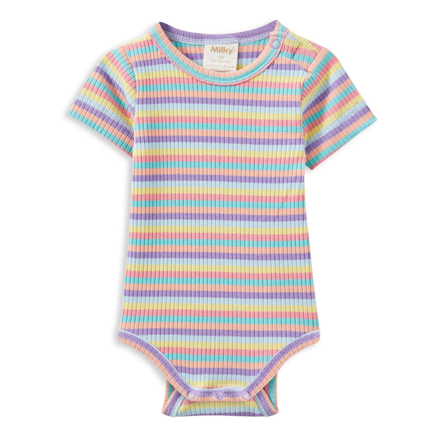 Milky Bubbysuit Multi Stripe Rib