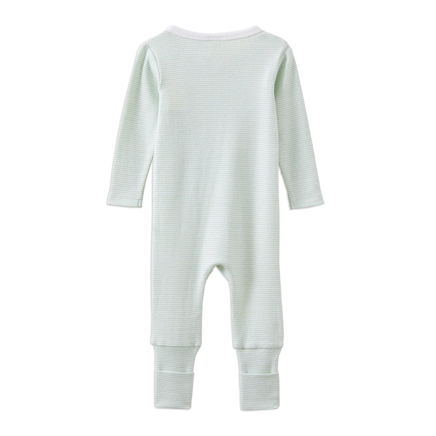 Milky Stripe Zip Romper Green