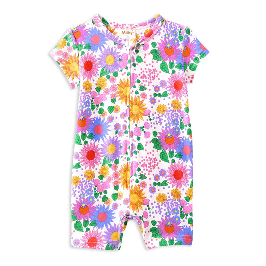 Milky Zip Romper Sunshine Floral