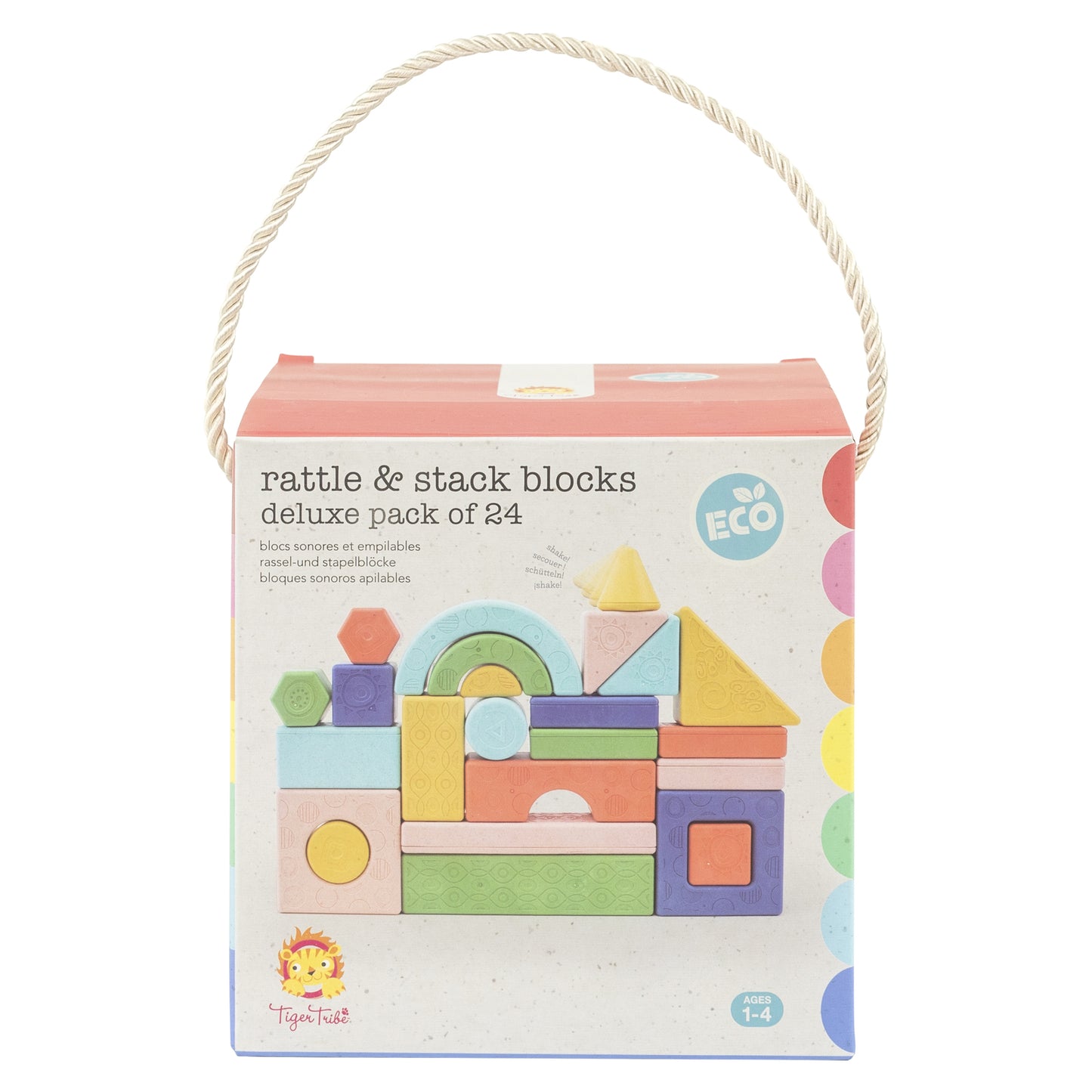 Tiger Tribe Eco Rattle & Stack Blocks Deluxe