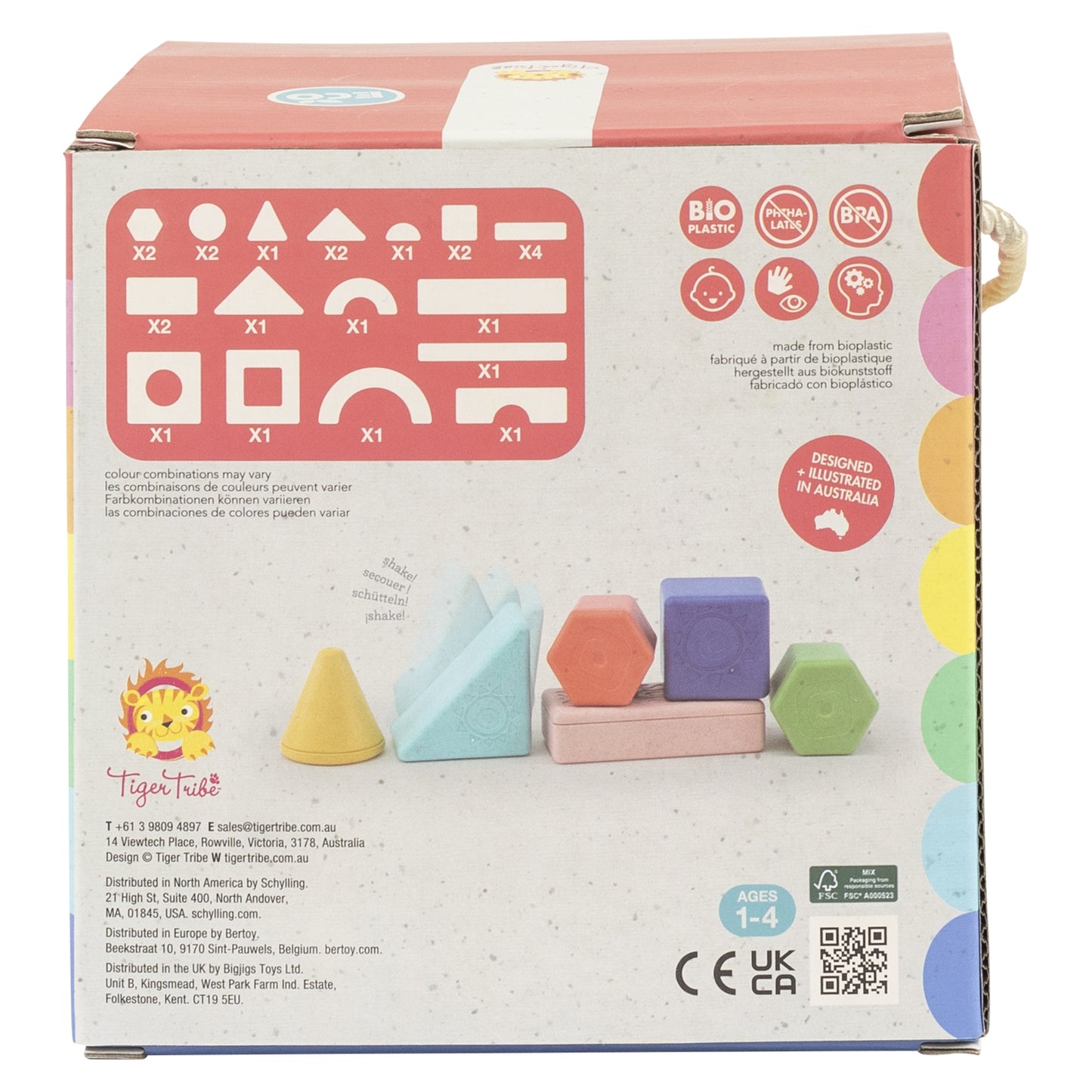 Tiger Tribe Eco Rattle & Stack Blocks Deluxe