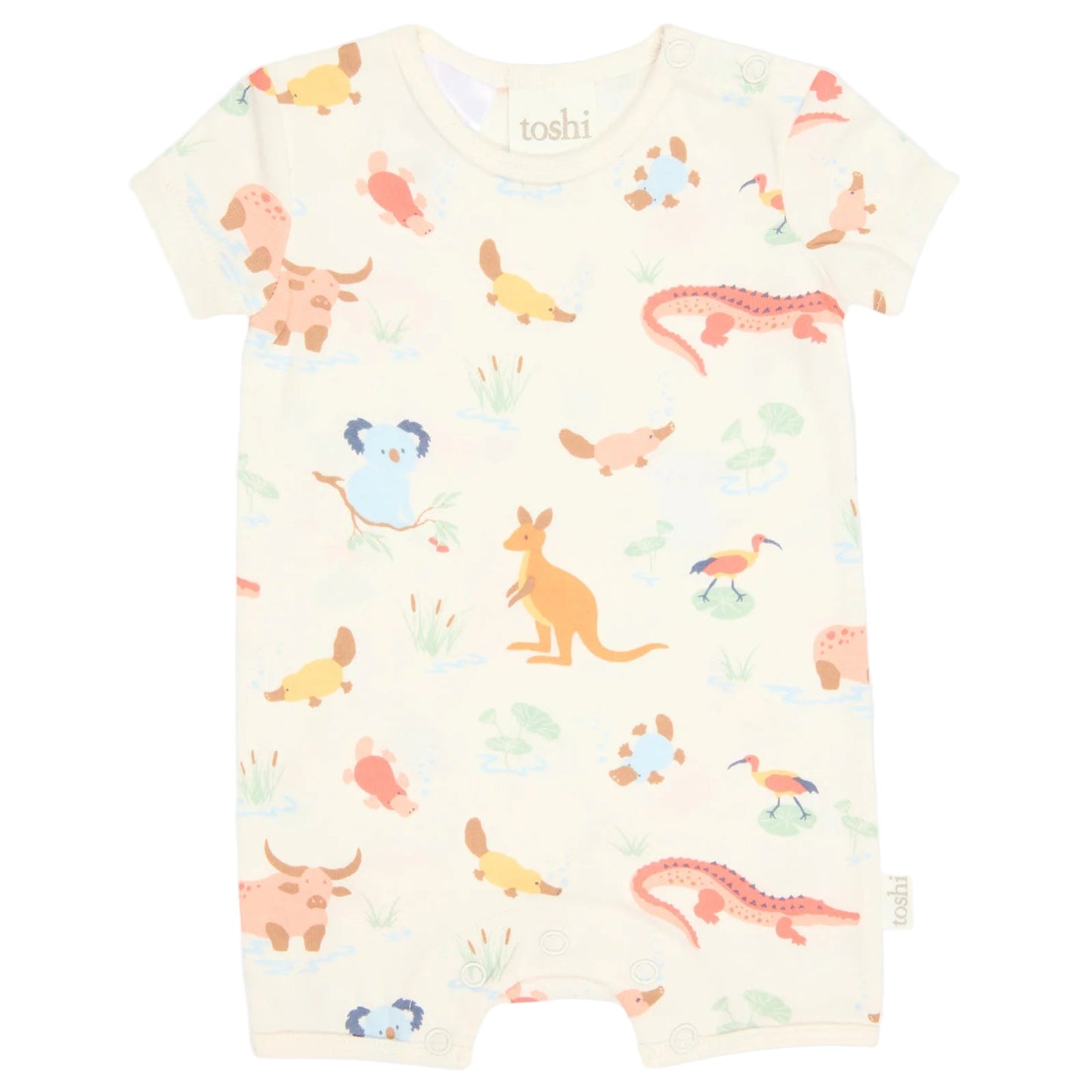 Baby blanket with colorful animal pattern on a white background