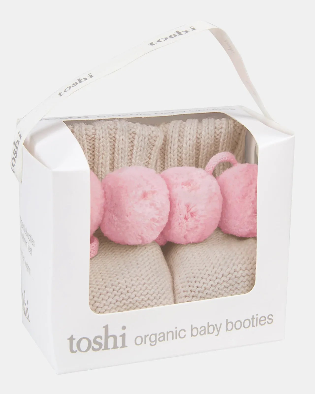 Toshi Organic Booties Bobby Oatmeal - Chalk