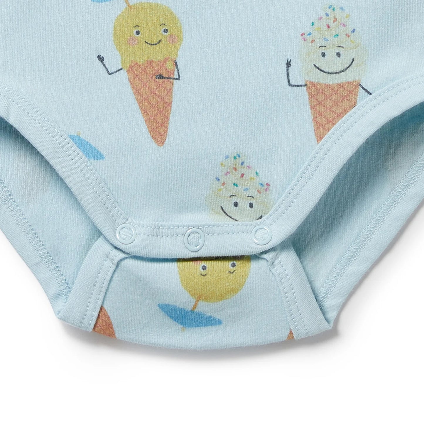 Wilson + Frenchy Organic Henley Bodysuit Frosty Friends