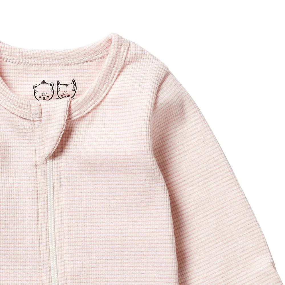 Wilson + Frenchy Organic Zipsuit Stripe Cantaloupe