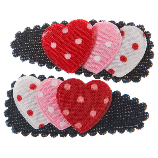 Goody Gumdrops Hair Snaps Denim Hearts - Chalk