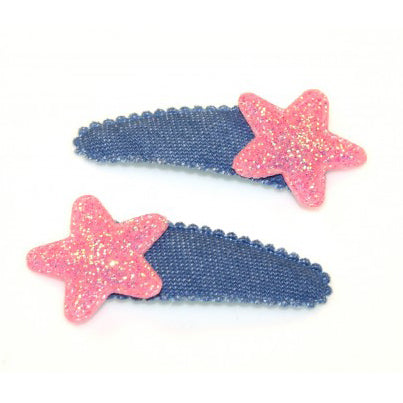 goody gumdrops hair snaps denim star pink - Chalk