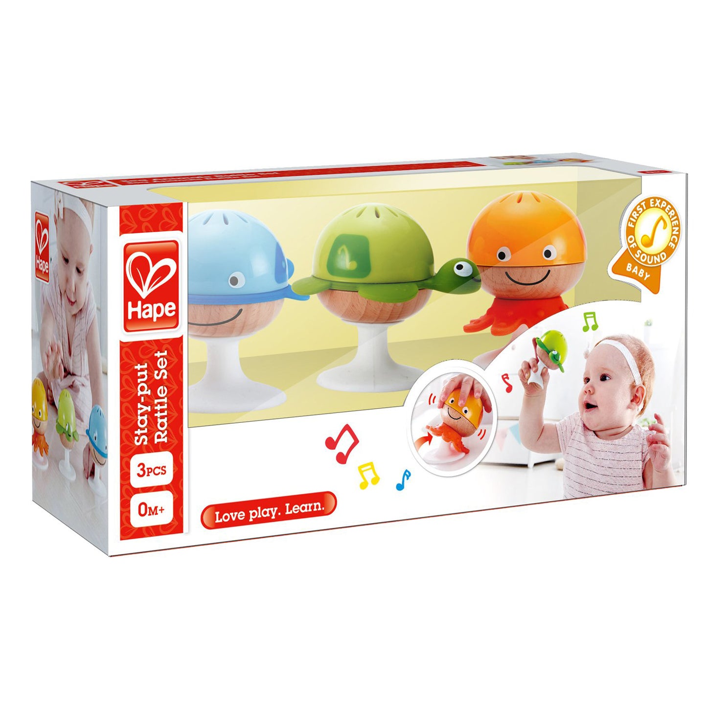 Hape Stay Put Rattle Set - Chalk