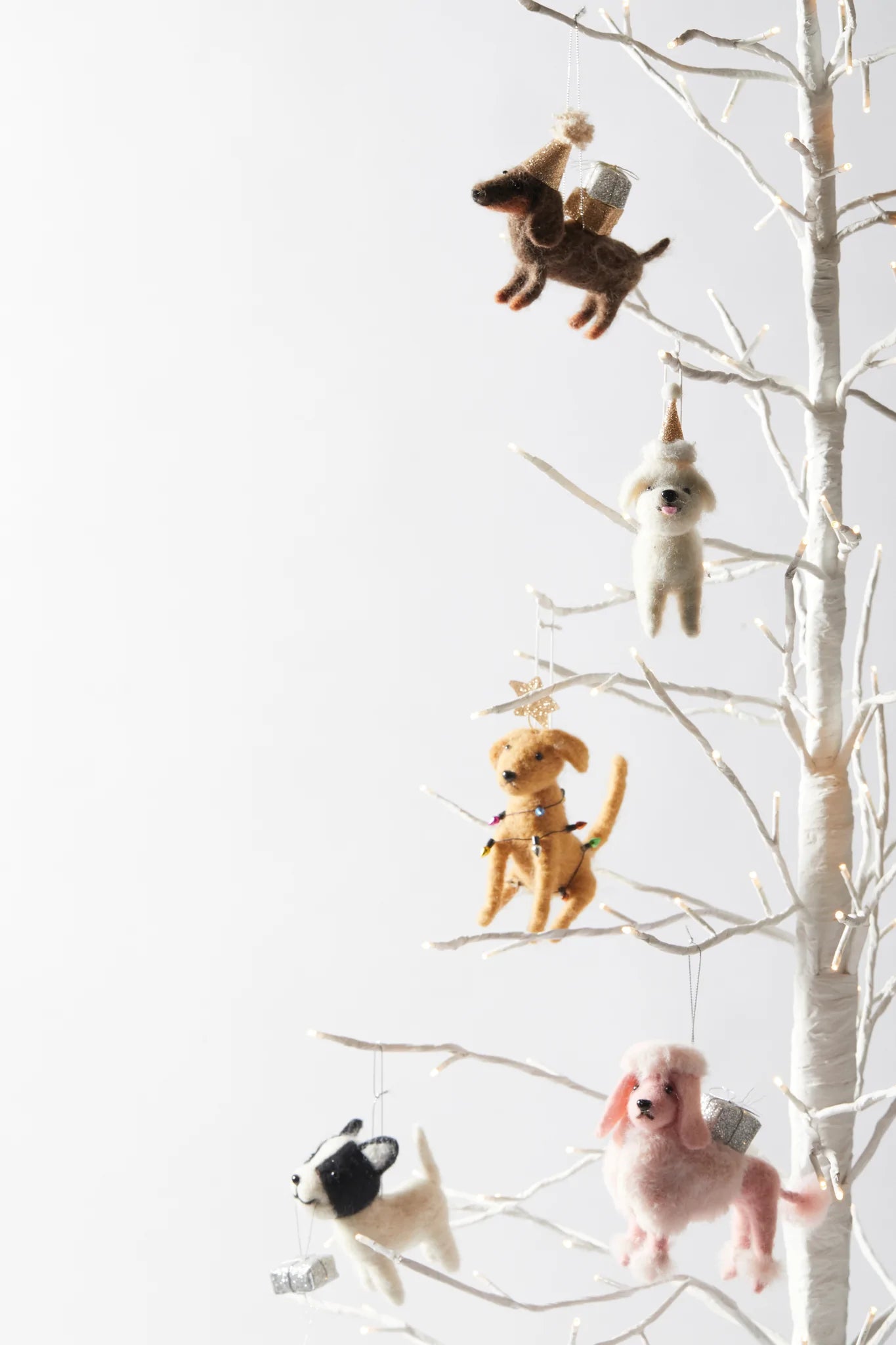 Holly & Ivy Christmas Ornament Wool Dog