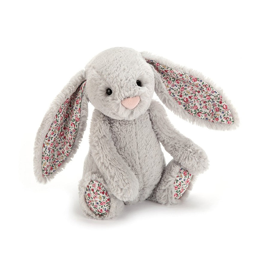 Jellycat Bashful Bunny Small Silver Blossom - Chalk