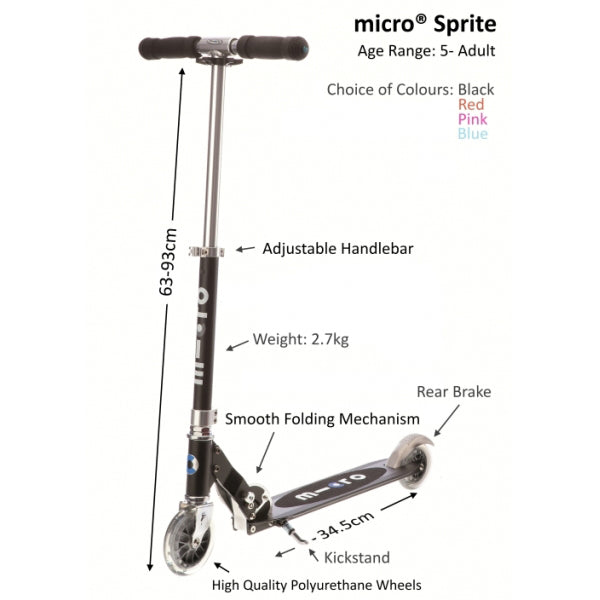 micro scooter sprite black - Chalk