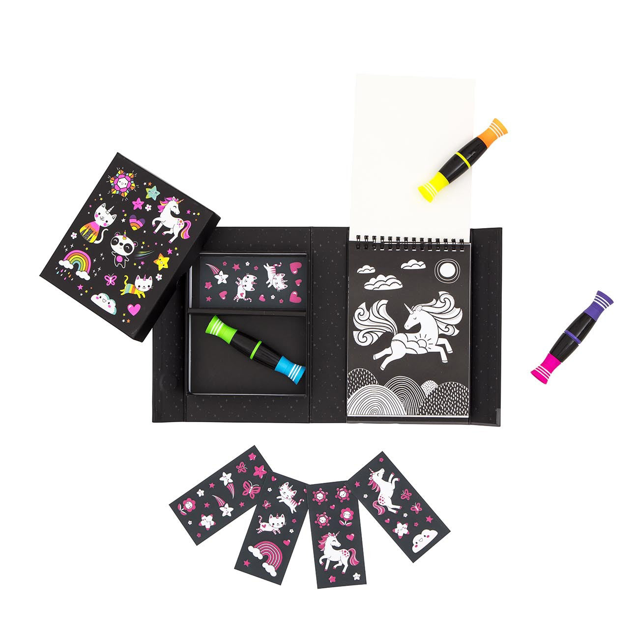 tiger tribe colouring set neon unicorns and friends - Chalk