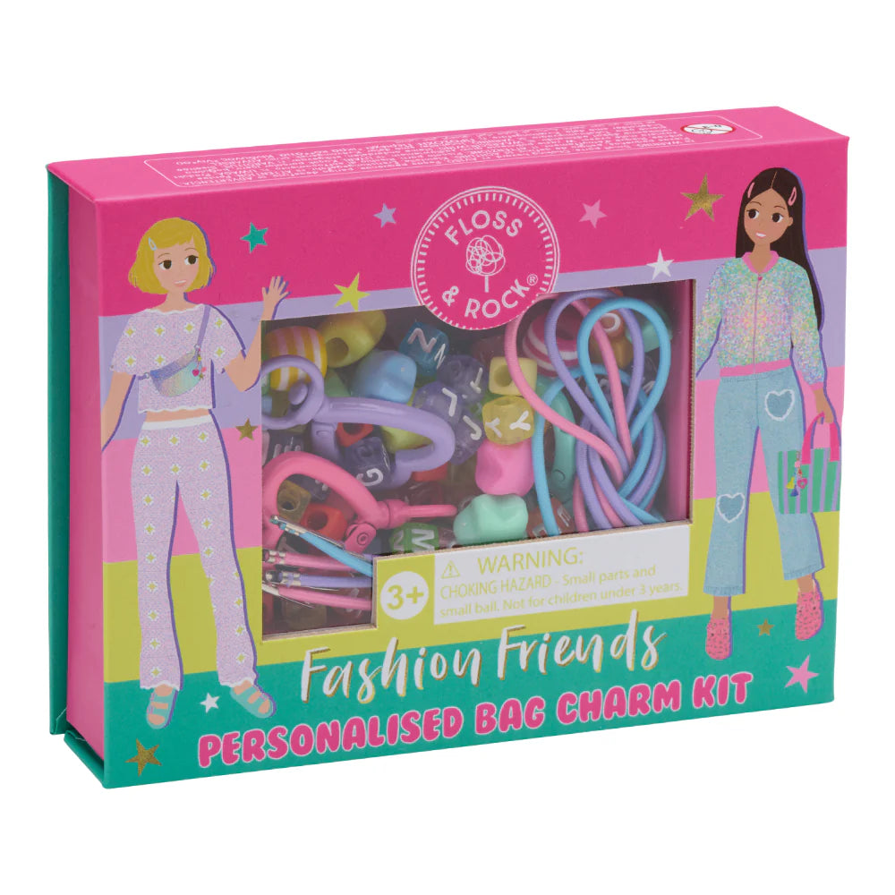 Floss & Rock Fashion Friends Personalised Bag Charm Kit - Chalk