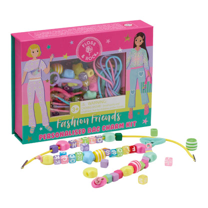 Floss & Rock Fashion Friends Personalised Bag Charm Kit - Chalk