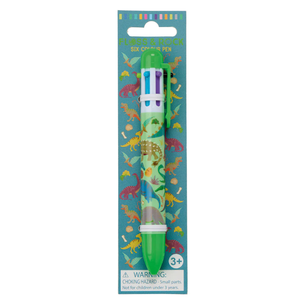 Floss & Rock Six Colour Pen Dinosaur