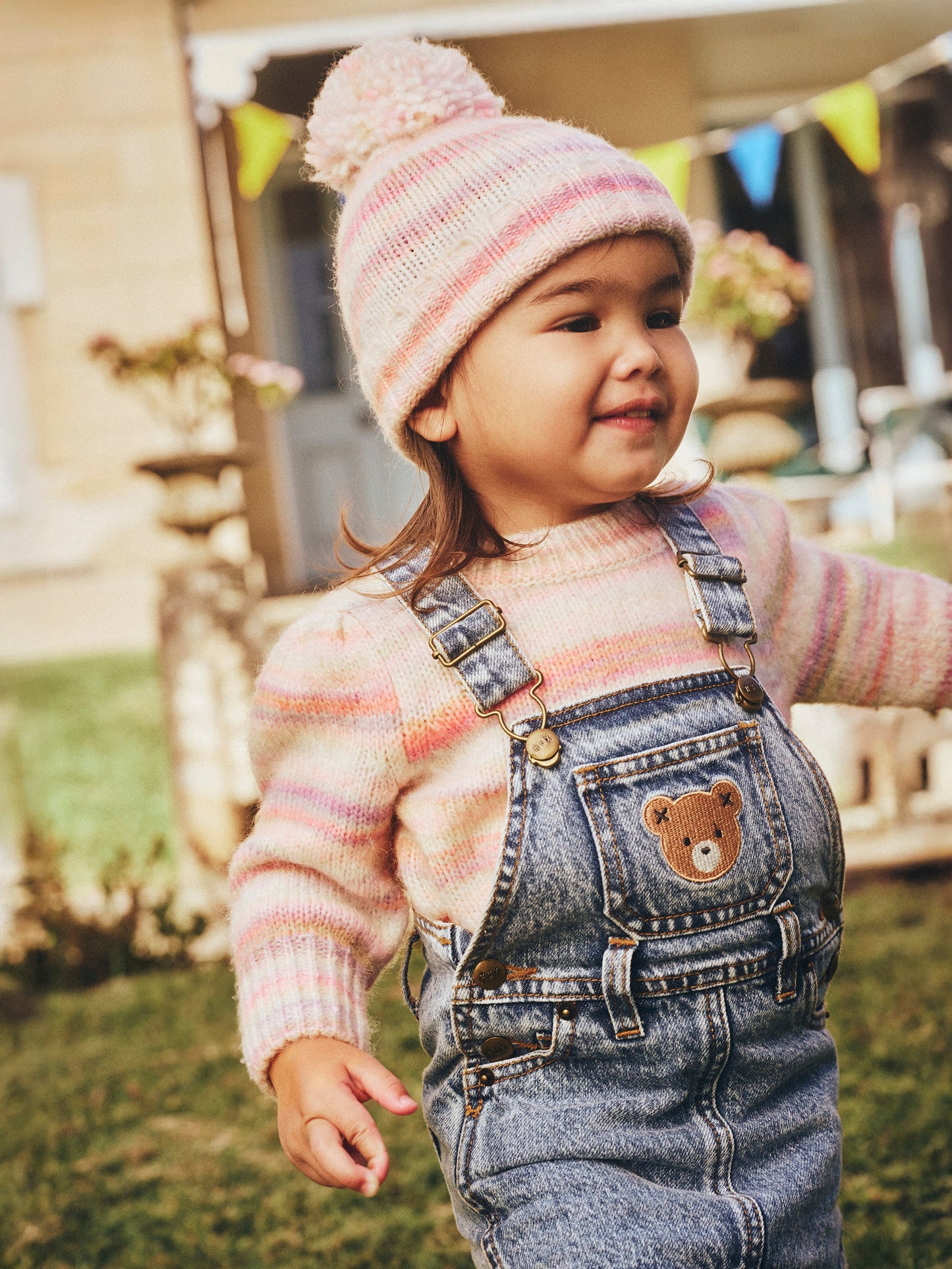 Huxbaby Knit Jumper Rainbow Puff