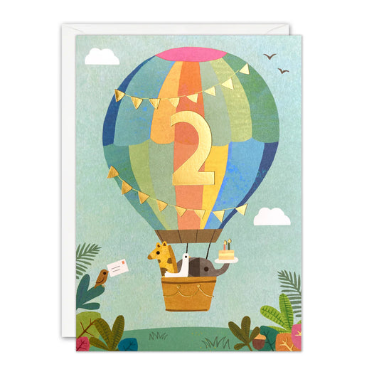 James Ellis Happy Birthday Card Age 2 Balloon