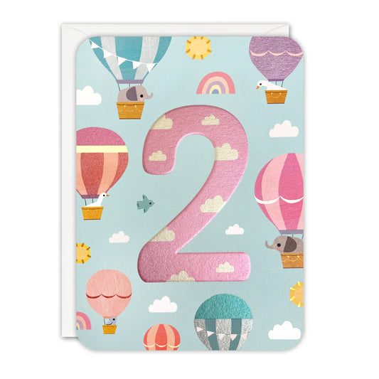 James Ellis Happy Birthday Card Age 2 Balloons