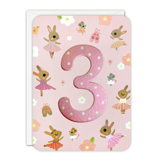 James Ellis Happy Birthday Card Age 3 Ballet
