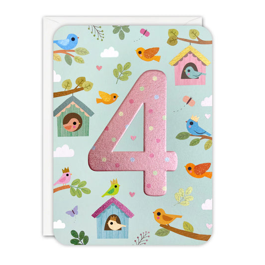 James Ellis Happy Birthday Card Age 4 Birds