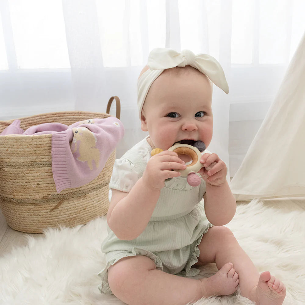 Living Textiles Multi Surface Teething Wheel - Chalk