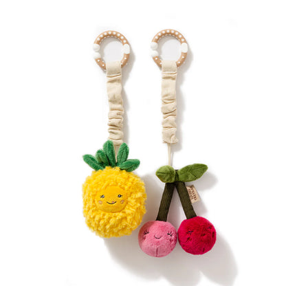 Living Textiles Stroller Toys Pineapple & Cherries - Chalk