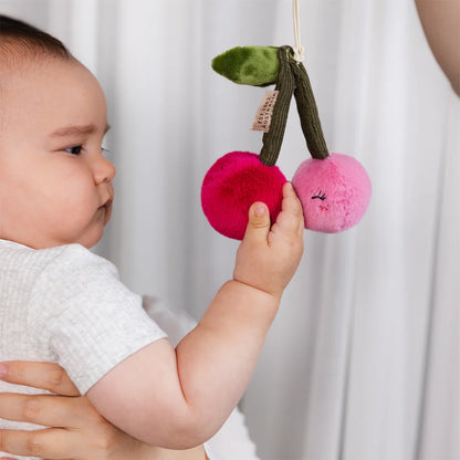 Living Textiles Stroller Toys Pineapple & Cherries - Chalk