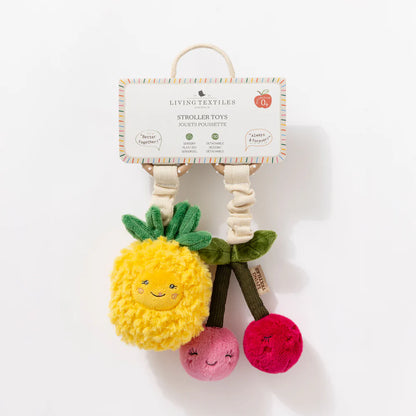 Living Textiles Stroller Toys Pineapple & Cherries - Chalk