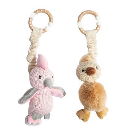 Living Textiles Stroller Toys Galah & Emu - Chalk