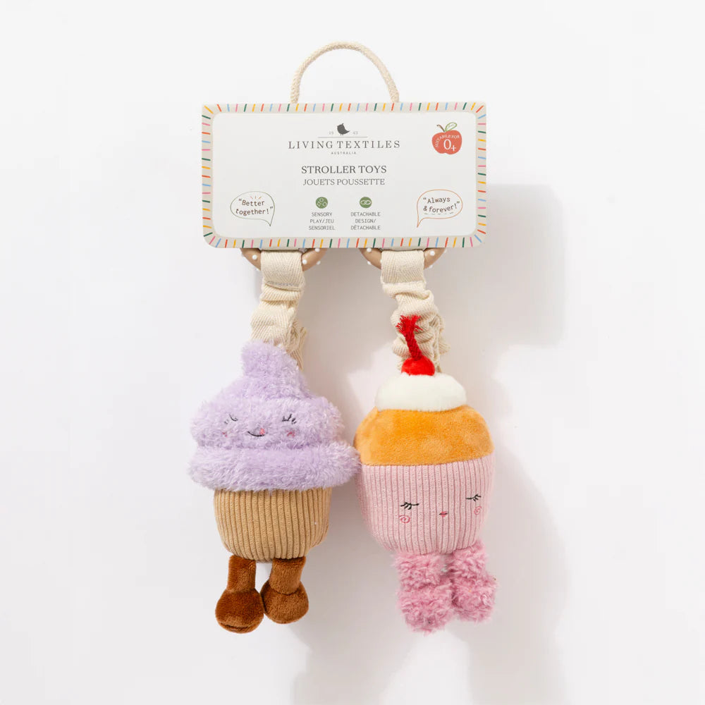 Living Textiles Stroller Toys Icecream & Cupcake - Chalk