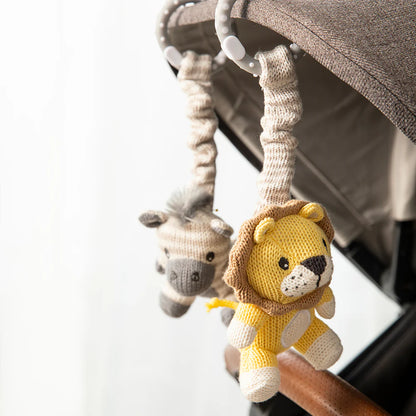 Living Textiles Stroller Toys Zebra & Lion - Chalk