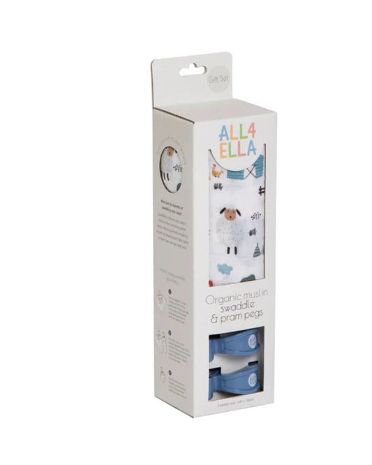 All4Ella Swaddle & Pram Pegs Barnyard