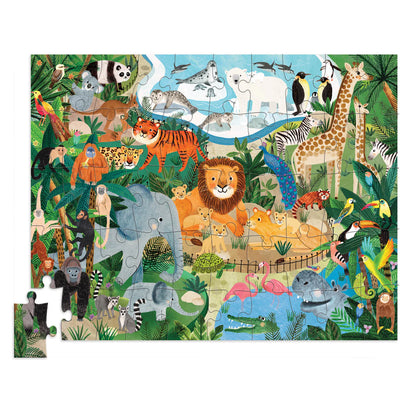 Crocodile Creek Puzzle Flat House 50pc Zoo - Chalk
