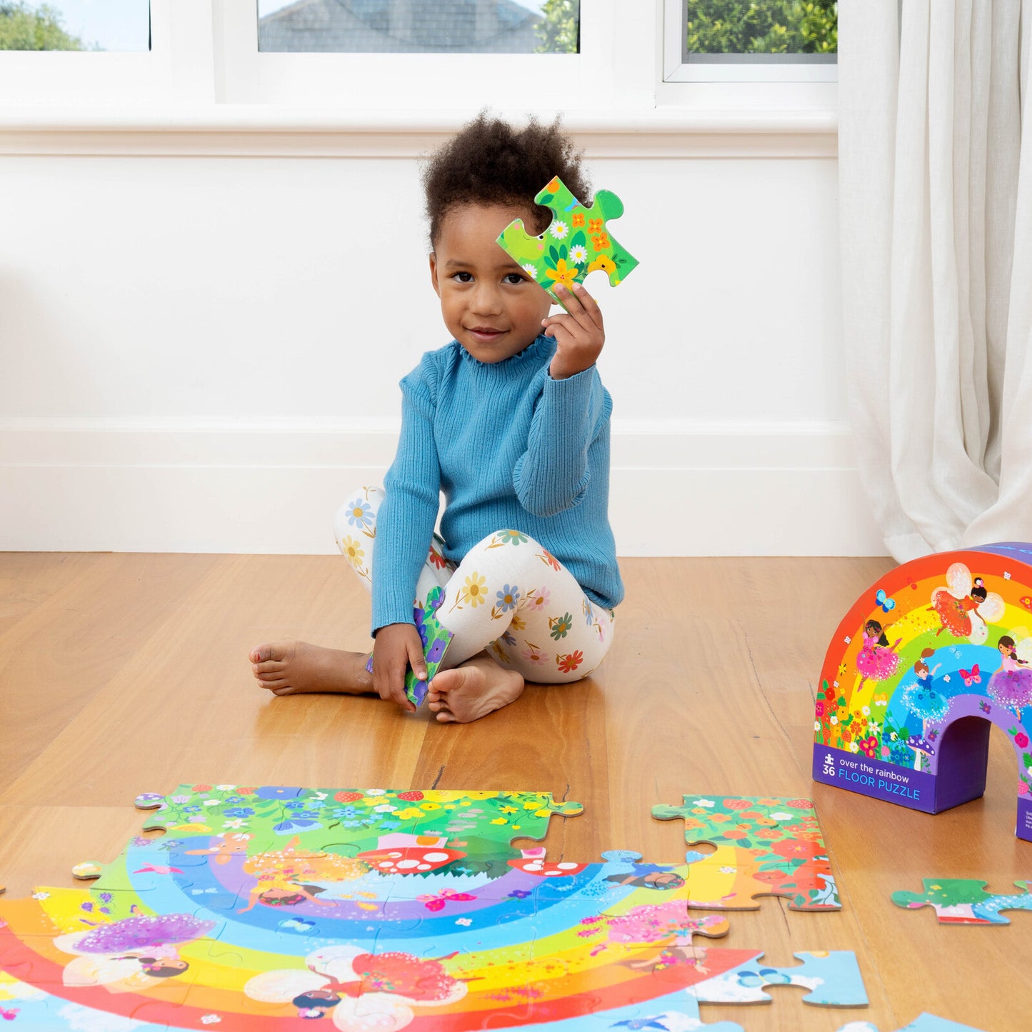 Crocodile Creek Classic Floor Puzzle 36pc Rainbow - Chalk