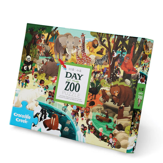 Crocodile Creek Puzzle 60pc Day At The Zoo - Chalk