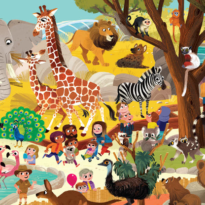 Crocodile Creek Puzzle 60pc Day At The Zoo - Chalk