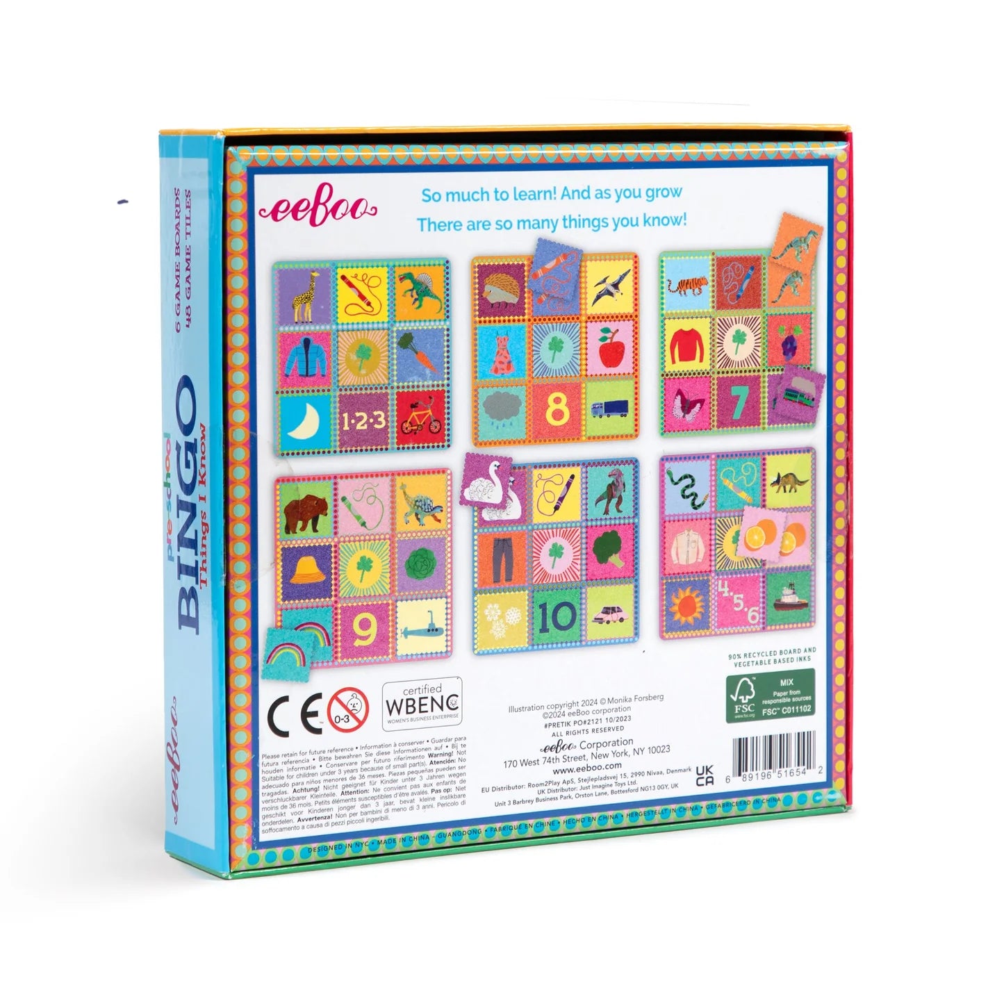 Eeboo Bingo Things I know