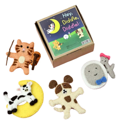 Tara Treasures Finger Puppet Set Hey Diddle Diddle