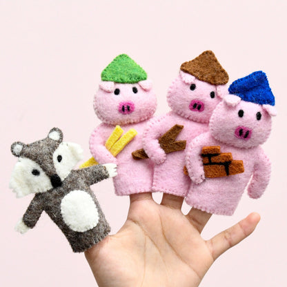 Tara Treasures Finger Puppet Set Three Little Pigs